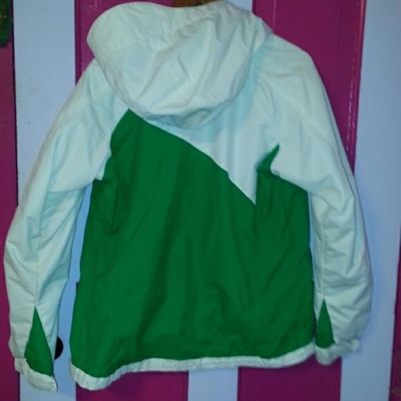 Columbia Omni-Tech Winter Coat Green & White Med - Picture 2 of 8